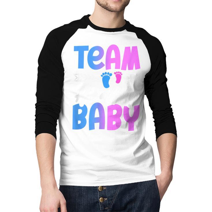 Team Healthy Baby Gender Reveal Pregnancy Mom Dad Men Baseball Raglan Shirt