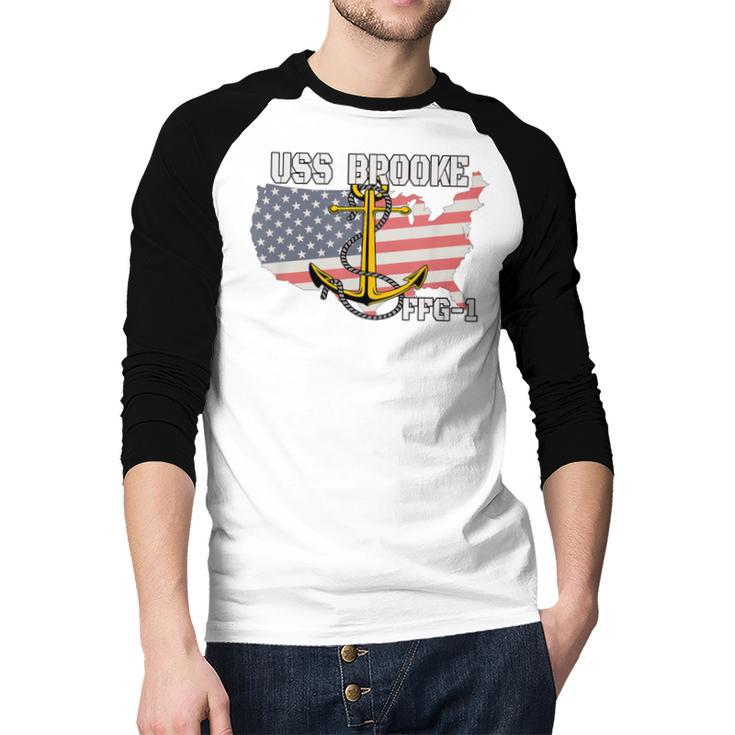 USS Brooke FFG-1 Frigate Veterans Day Son Father Grandpa Dad Men Baseball Raglan Shirt USS Brooke FFG-1 Frigate Veterans Day Son Father Grandpa Dad Men Baseball Raglan Shirt