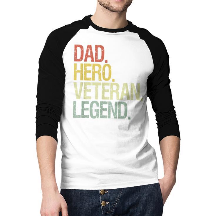 Veteran Dad Men Baseball Raglan Shirt