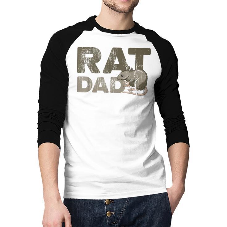 Vintage Distressed Rat Dad Men Baseball Raglan Shirt