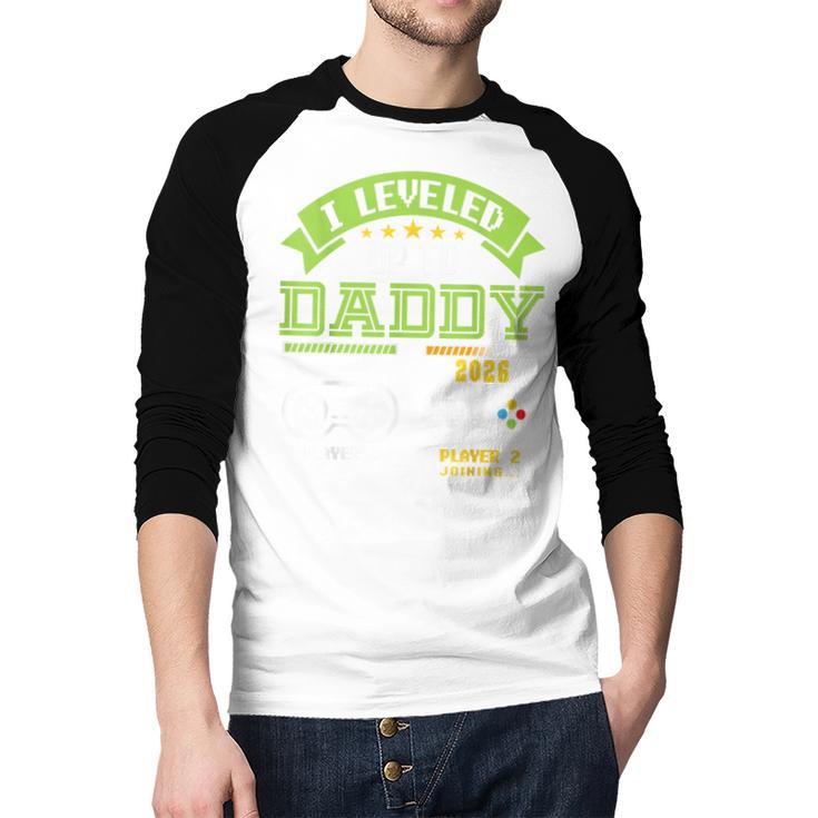 Vintage Leveling Up To Daddy 2026 Soon To Be Dad 2026 Men Baseball Raglan Shirt Vintage Leveling Up To Daddy 2026 Soon To Be Dad 2026 Men Baseball Raglan Shirt
