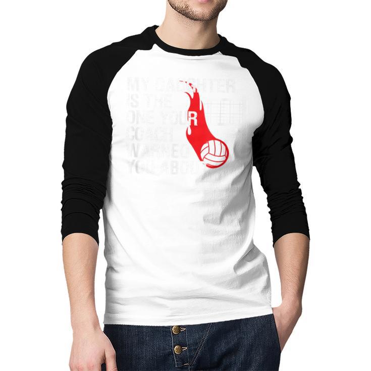 Volleyball Mom Dad Parent Shirt Daughter Player Men Baseball Raglan Shirt