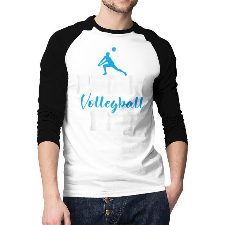 Volleyball Player Team Dad Father Proud Volleyball Dad Men Baseball Raglan Shirt