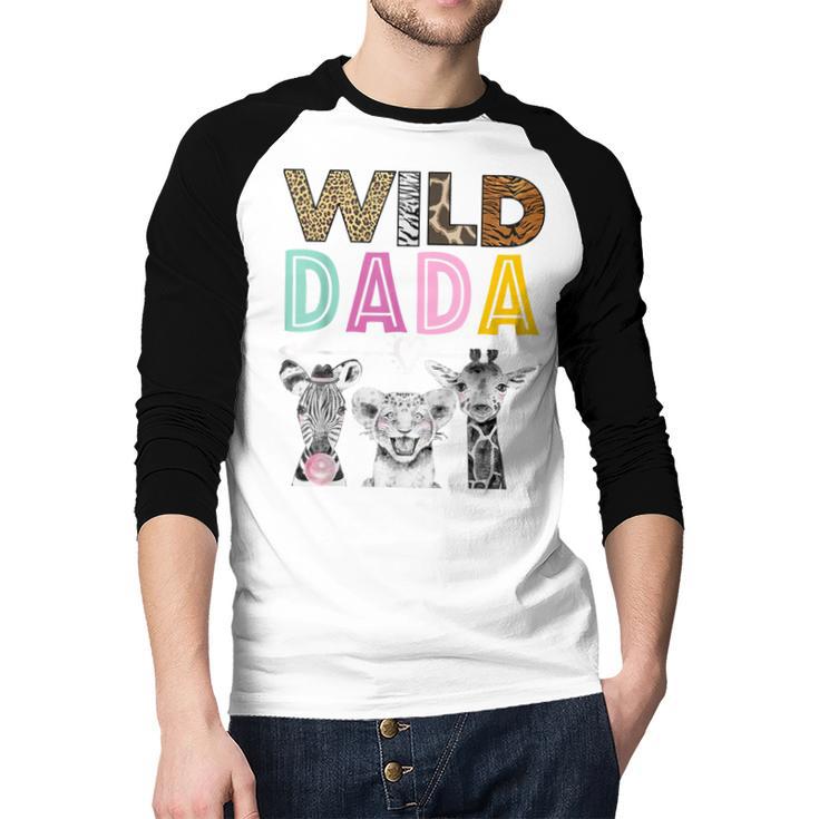 Wild Dada Zoo Theme Birthday Safari Jungle Matching Party Men Baseball Raglan Shirt
