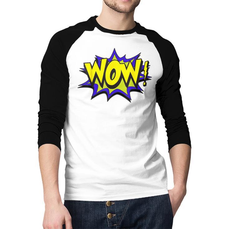 WowShirt WOW Dad Mom Men Women Boys Girls Tee Men Baseball Raglan Shirt