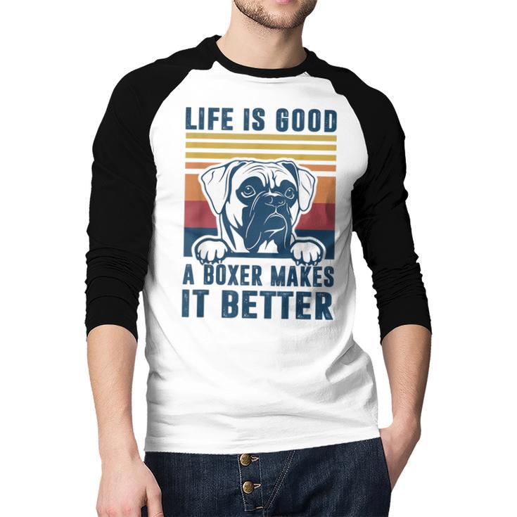 Boxer Dog For Men Women Boxer Dog Dad Mom Small Men Baseball Raglan Shirt