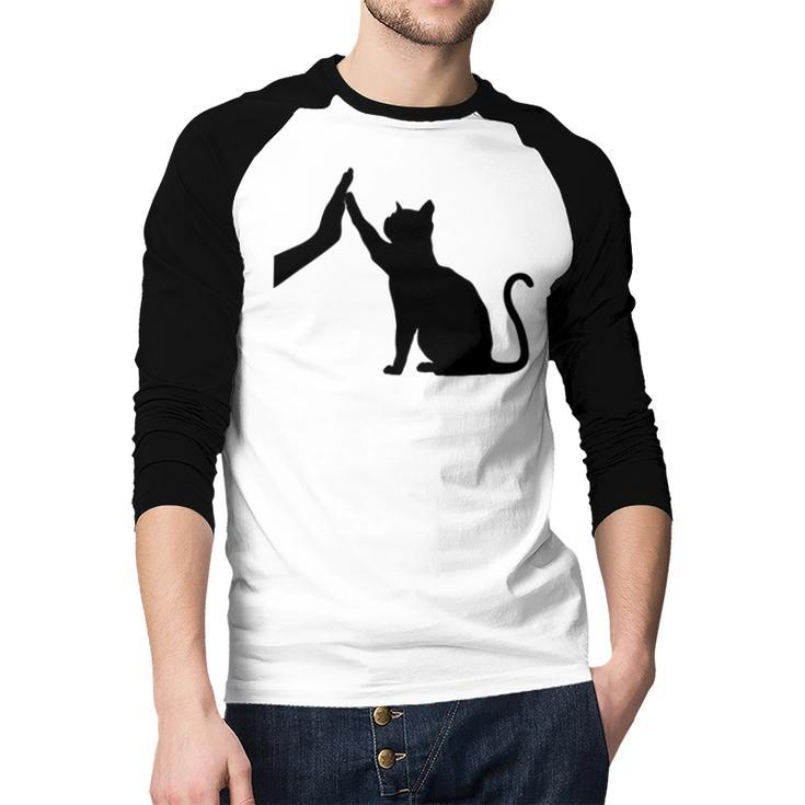 Cat Lover Cat Mom Cat Dad Men Women & Kids Cute Cat Men Baseball Raglan Shirt