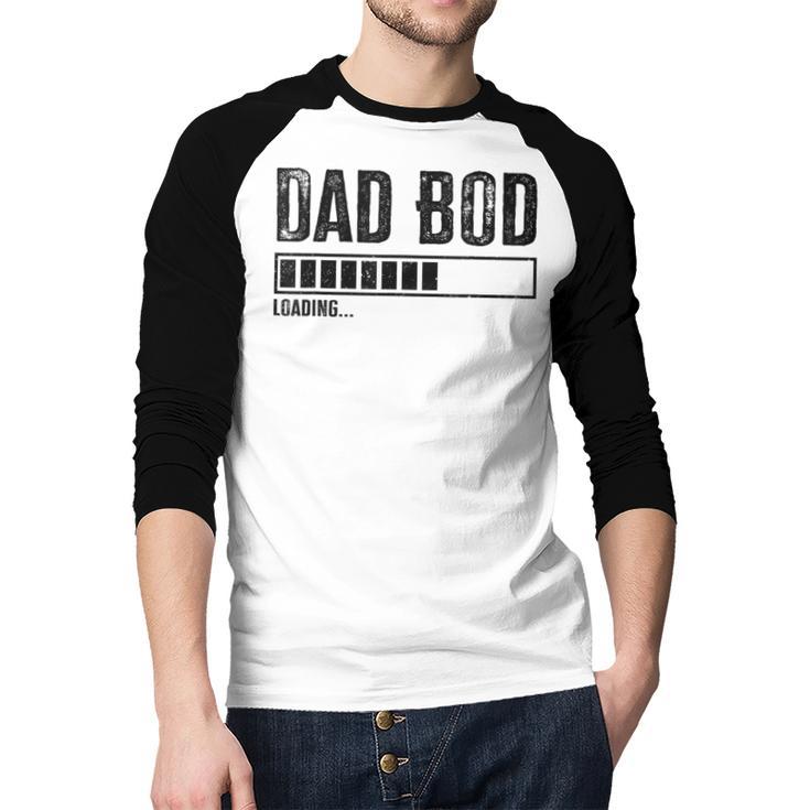 Dad BOD Loading 2024 Dad Fathers Day Baby Announcement Men Baseball Raglan Shirt
