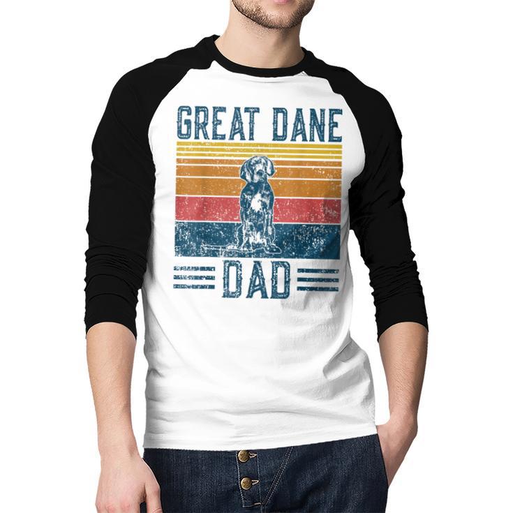 Dog Dad Vintage Great Dane Dad Men Women Kids Men Baseball Raglan Shirt