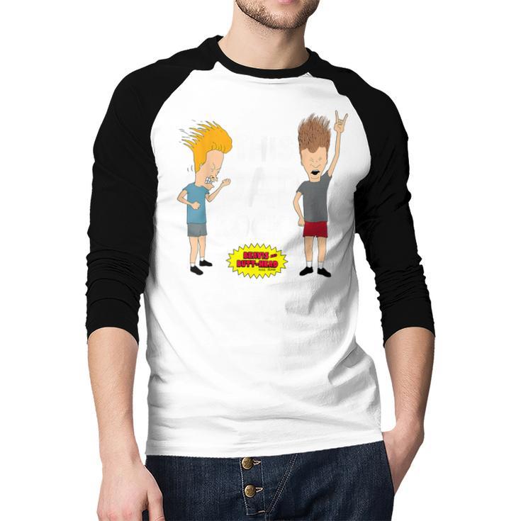 MTV Beavis And Butthead This Dad Rocks Men Baseball Raglan Shirt
