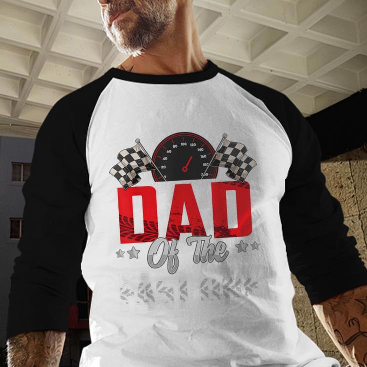 1 Year Old Racing Car Fast One Birthday 1st Family Dad Men Baseball Raglan Shirt