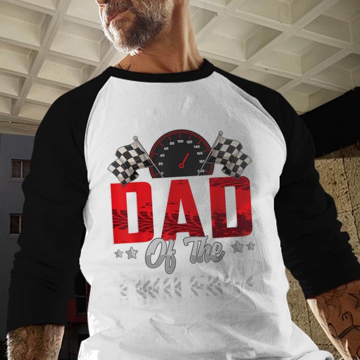 2 Year Old Racing Car Two Fast Birthday 2nd Family Dad Men Baseball Raglan Shirt