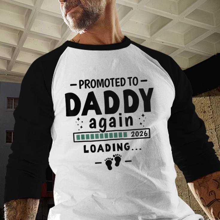 2nd Baby Announcement For Dad Promoted To Daddy Again 2026 Men Baseball Raglan Shirt
