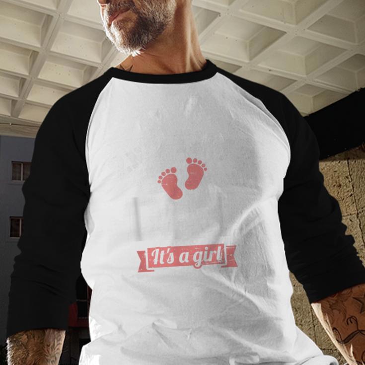 2nd Second Time Dad It's a Girl Gender Reveal Men Baseball Raglan Shirt