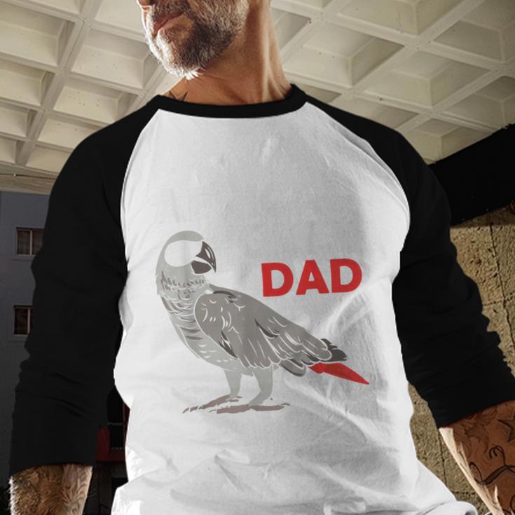 African Grey Parrot Dad Congo Bird Father Men Baseball Raglan Shirt