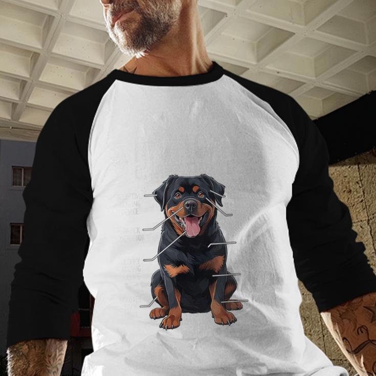 Anatomy Rottweiler Dog Owner Rottie Dad Mom Pet Lover Men Baseball Raglan Shirt