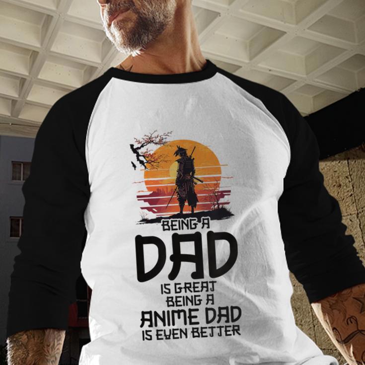 Anime Dad Jokes Father's Day Anamae Otaku Manga Japan Men Baseball Raglan Shirt