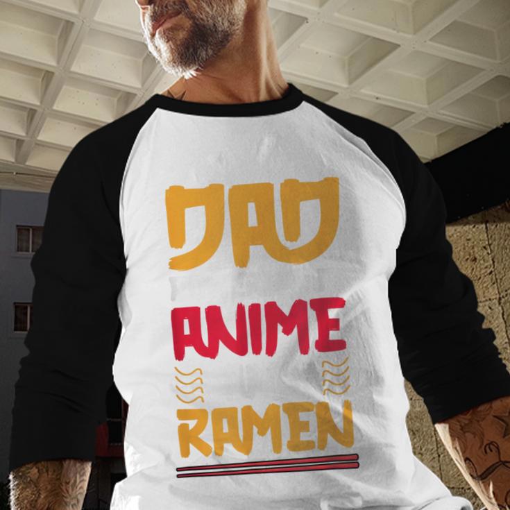 Anime Fathers Day Japanese Manga Otaku Kawaii Anime Dad Men Baseball Raglan Shirt