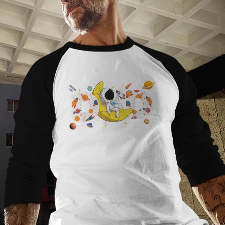 Astronaut Dad Space Birthday Planets Party Matching Family Men Baseball Raglan Shirt