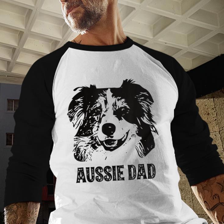 Aussie Dad Australian Shepherd Dog Dad For Men Men Baseball Raglan Shirt Aussie Dad Australian Shepherd Dog Dad For Men Men Baseball Raglan Shirt