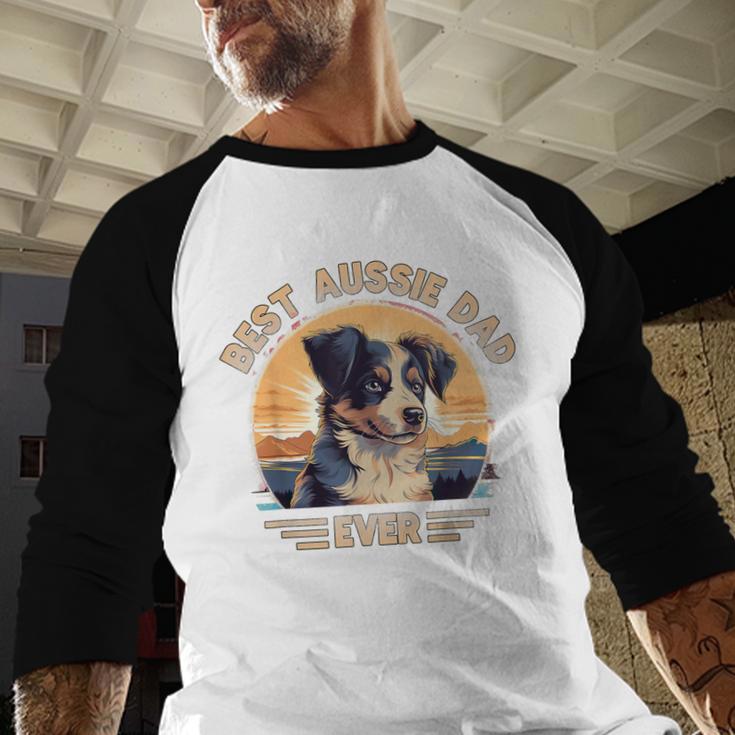 Aussie DAD Australian Shepherd Men Baseball Raglan Shirt