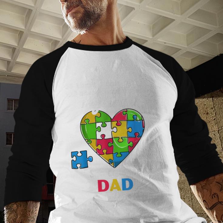 Autism Dad Of Autism Daughter Daddy Shirts Autistic Support Men Baseball Raglan Shirt