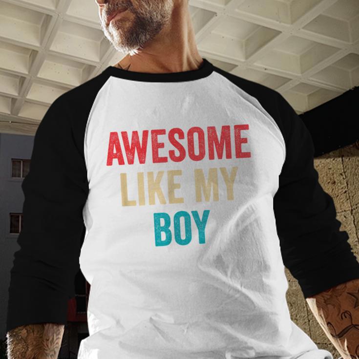 Awesome Like My Boy Mom Dad Men Baseball Raglan Shirt