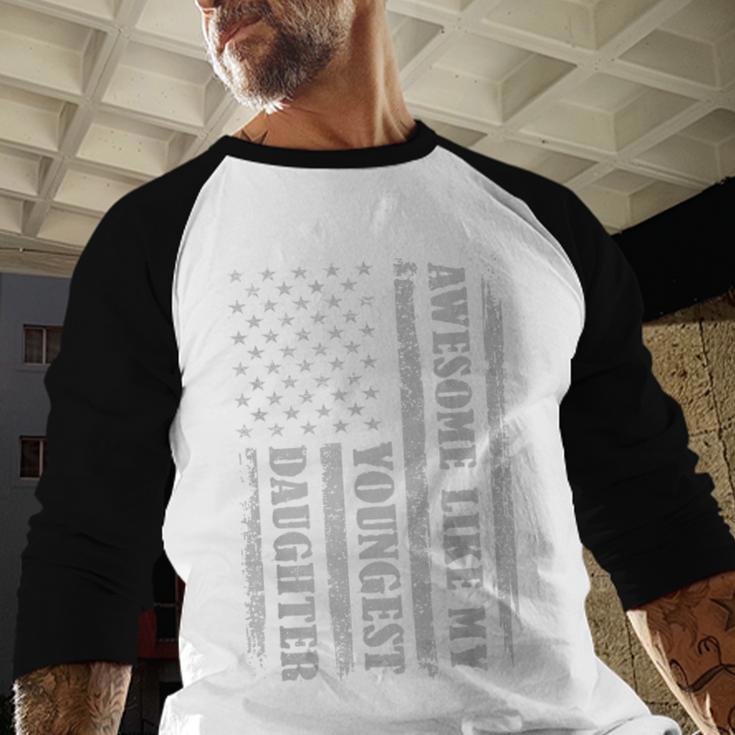 Awesome Like My Youngest Daughter Men For Dad Men Baseball Raglan Shirt