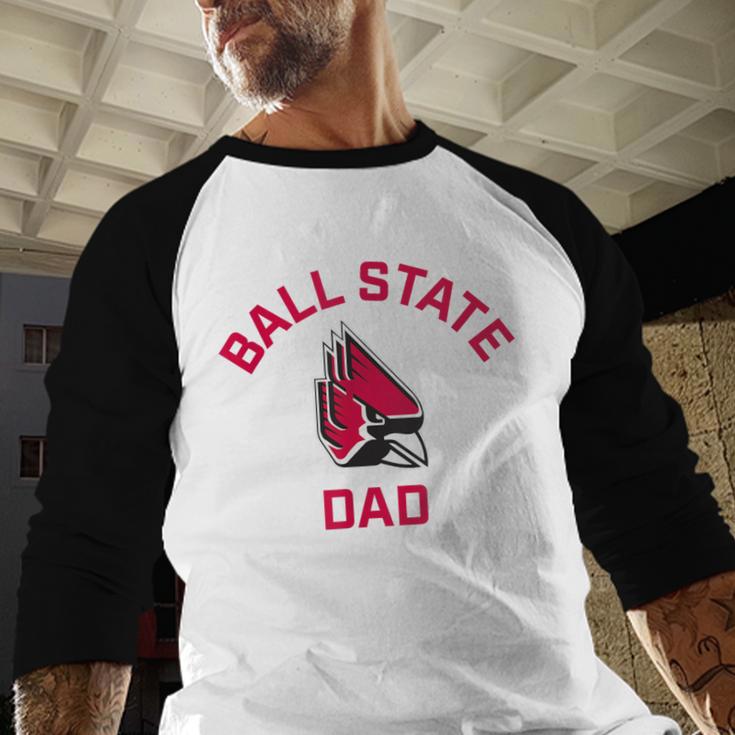 Ball State University Cardinals Arched Dad Men Baseball Raglan Shirt Ball State University Cardinals Arched Dad Men Baseball Raglan Shirt