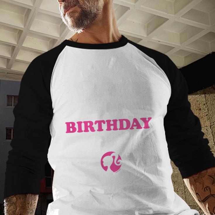 Barbie Dad Of The Birthday Girl Small Men Baseball Raglan Shirt