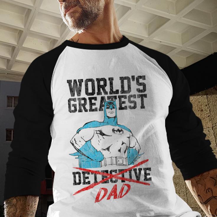 Batman Greatest Dad Men Baseball Raglan Shirt