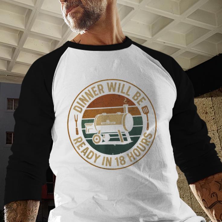 BBQ Dad Smoking Meat Smoker Barbecue Dad Men Baseball Raglan Shirt
