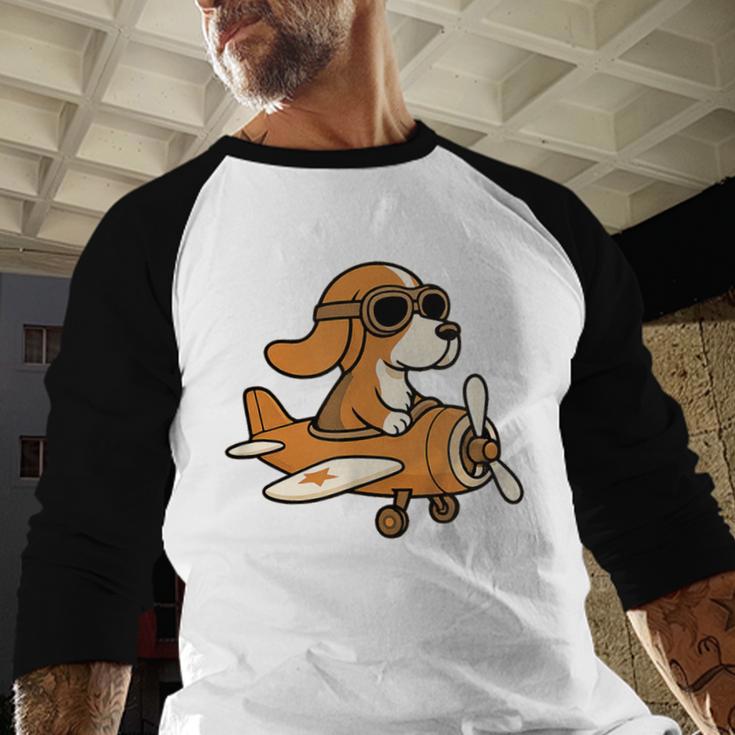 Beagle Flying a Plane Pilot Airplane Dog Mom Dad Men Baseball Raglan Shirt Beagle Flying a Plane Pilot Airplane Dog Mom Dad Men Baseball Raglan Shirt