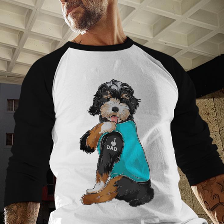 Bernedoodle I Love Dad Tattoo Apparel Dog Dad Dads Men Baseball Raglan Shirt Bernedoodle I Love Dad Tattoo Apparel Dog Dad Dads Men Baseball Raglan Shirt