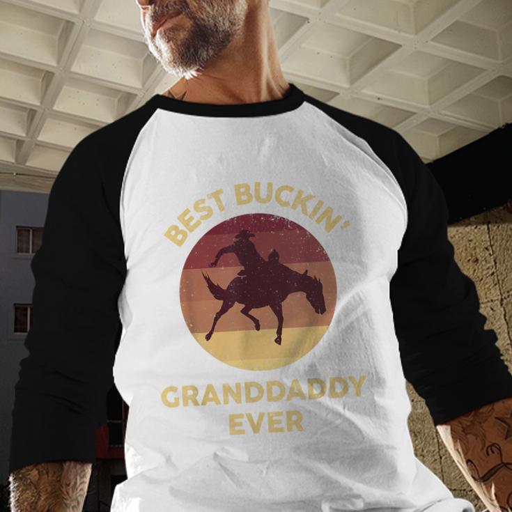 Best Buckin' Granddaddy Western Rodeo Cowboy Bucking Horse Men Baseball Raglan Shirt