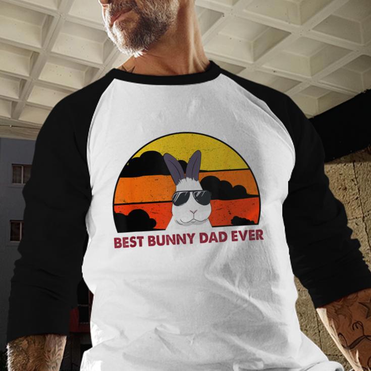 Best Bunny Dad Ever Rabbit Jumper Dad Men Baseball Raglan Shirt