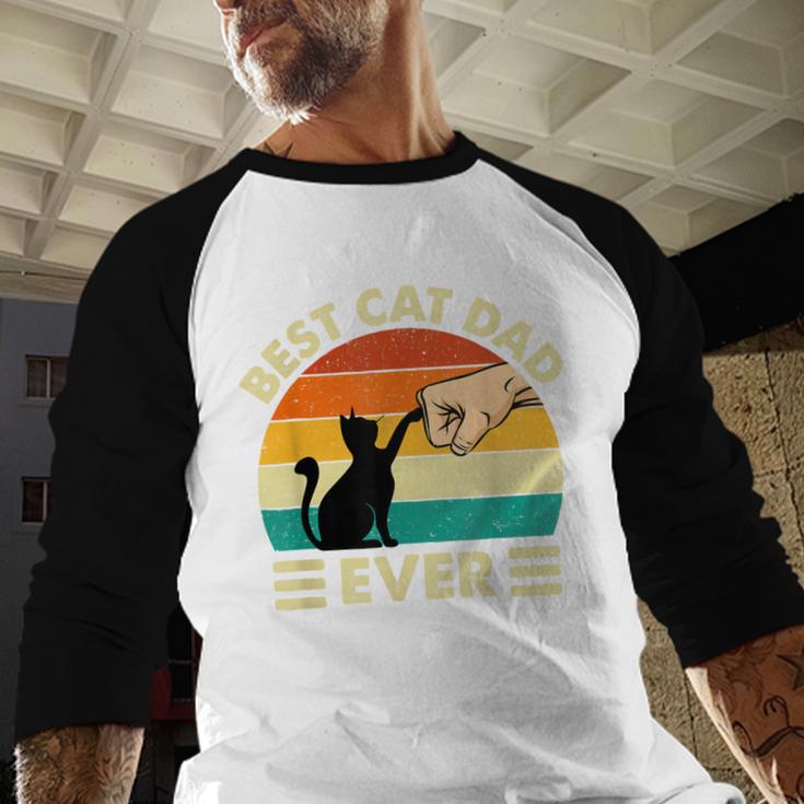 Best Cat Dad Ever Cat Lover Kitten Owner Kitty Men Baseball Raglan Shirt