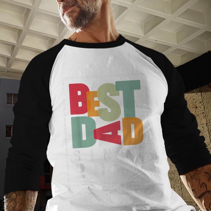 Best Dad Since 2009 Fathers Day Retro Vintage Men Baseball Raglan Shirt