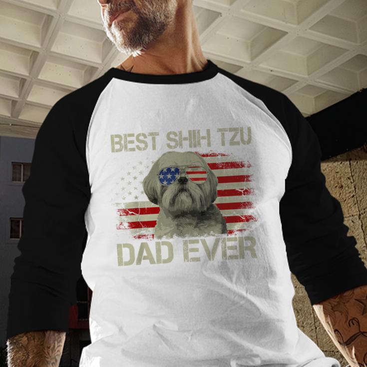 Best Shih Tzu Dad Ever Tshirt Dog Lover American Flag Men Baseball Raglan Shirt Best Shih Tzu Dad Ever Tshirt Dog Lover American Flag Men Baseball Raglan Shirt