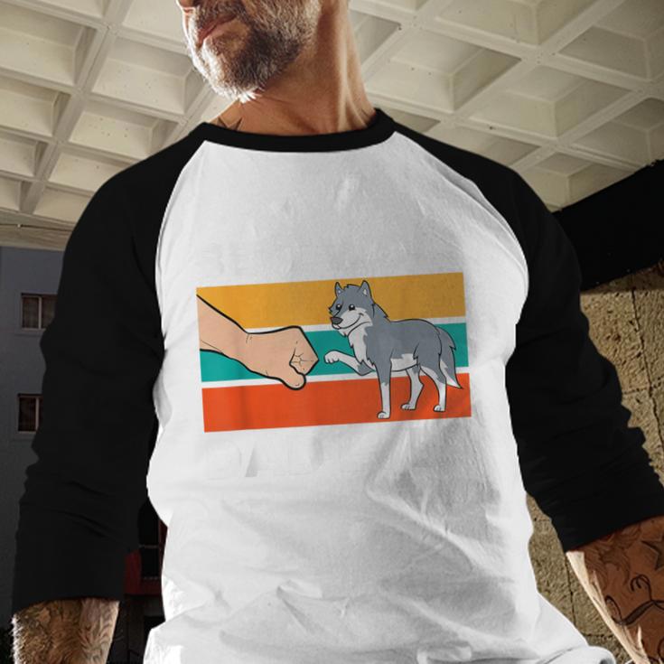 Best Wolf Dad Ever Men Baseball Raglan Shirt
