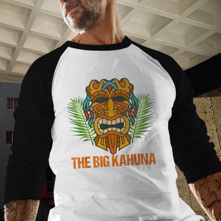 The Big Kahuna Hawaiian Tiki Dad Boss T-Shirt Men Baseball Raglan Shirt