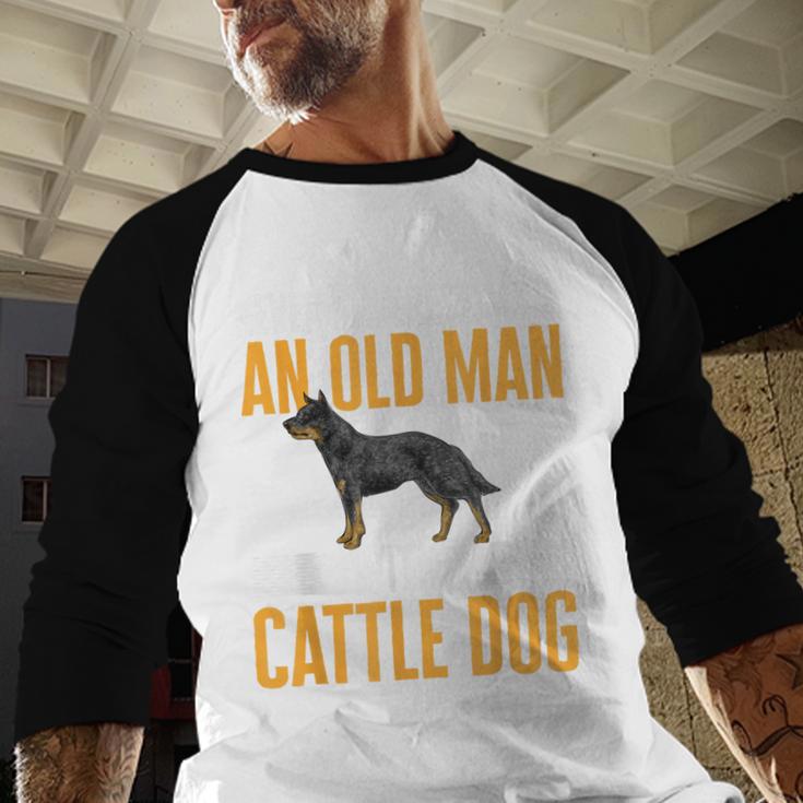 Blue Heeler Dad Australian Cattle Dog Men Men Baseball Raglan Shirt