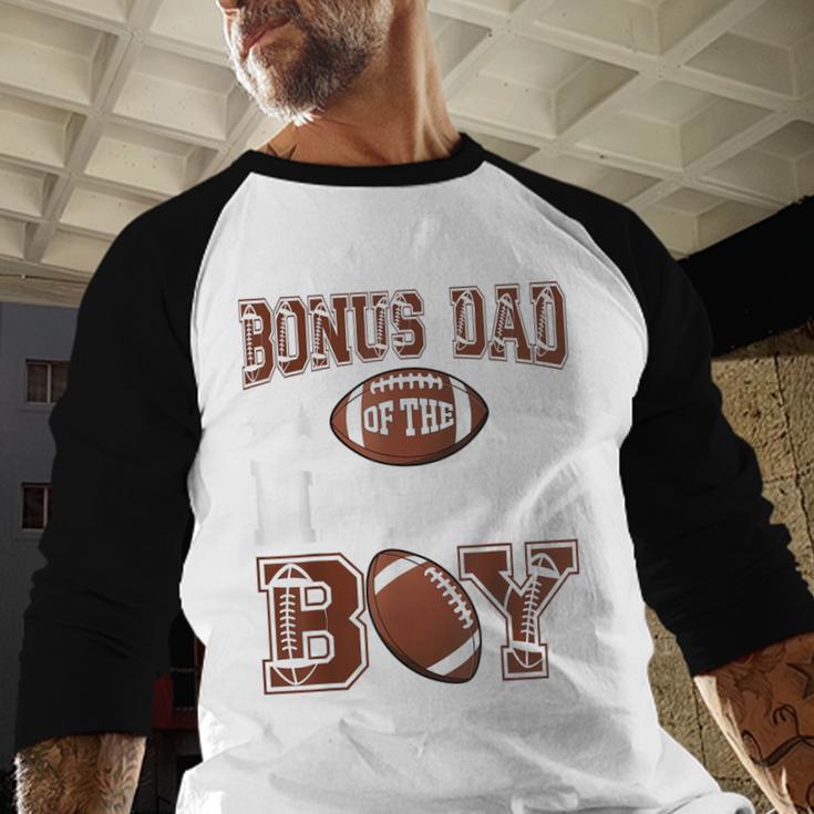 Bonus Dad Of The Birthday Boy Football Game Day Men Baseball Raglan Shirt