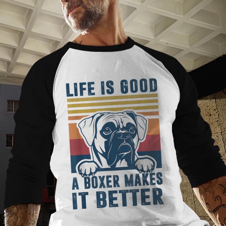Boxer Dog For Men Women Boxer Dog Dad Mom Small Men Baseball Raglan Shirt