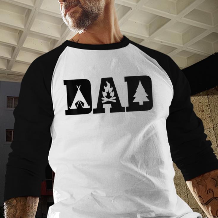 Camping Dad Father's Day Outdoor Bushcraft Camper Men Baseball Raglan Shirt