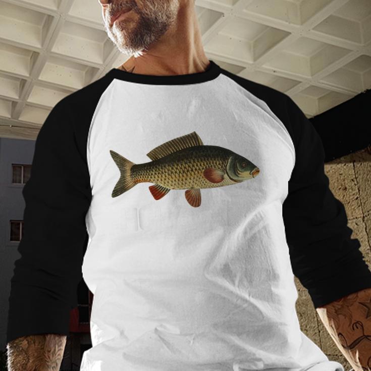 Carp Fish Pun Fishing Trip Fisherman Dad Holy Carp Men Baseball Raglan Shirt