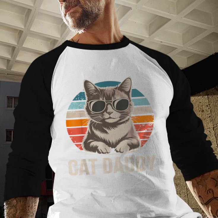 Cat Daddy Shirt Men Cat Lover Dad Fathers Day Men Baseball Raglan Shirt