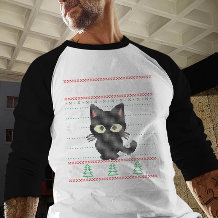 Cat Daddy Ugly Christmas Sweater Pajama Kitty Cat Lover Xmas Men Baseball Raglan Shirt Cat Daddy Ugly Christmas Sweater Pajama Kitty Cat Lover Xmas Men Baseball Raglan Shirt