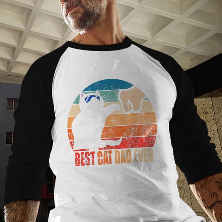 Cat Loving Daddy Fathers Day Mens None Best Cat Dad Ever Paw Fist Bump Fathers Day TeeShirt Small US Men Baseball Raglan Shirt