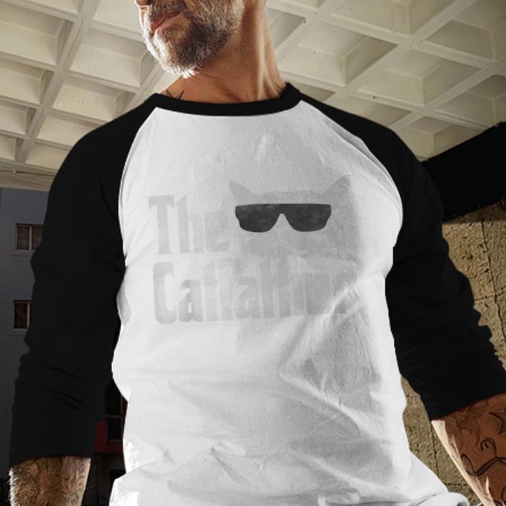 The Catfather Cat Dad Fathers Day Vintage Father's Day Men Baseball Raglan Shirt The Catfather Cat Dad Fathers Day Vintage Father's Day Men Baseball Raglan Shirt